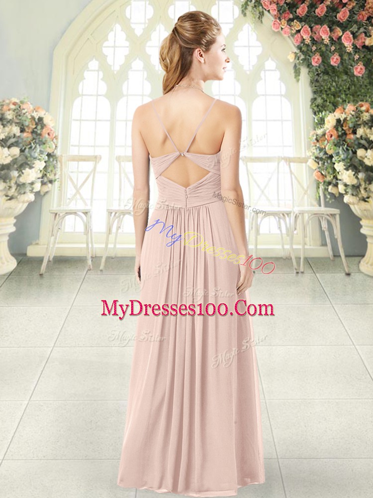 Sleeveless Criss Cross Floor Length Ruching