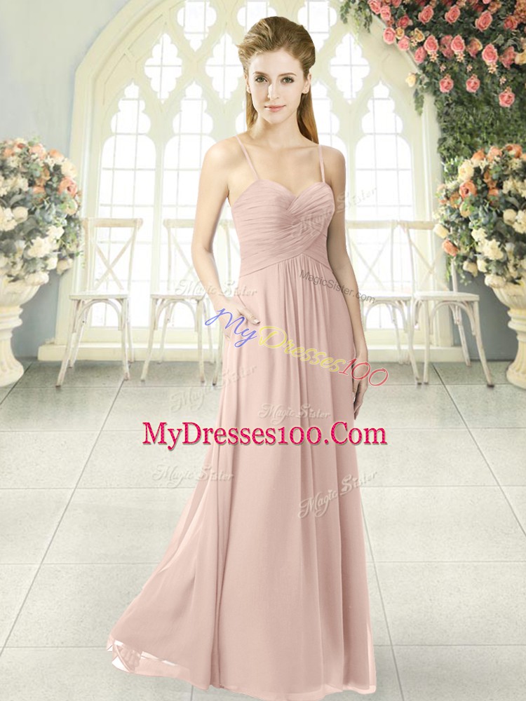 Sleeveless Criss Cross Floor Length Ruching