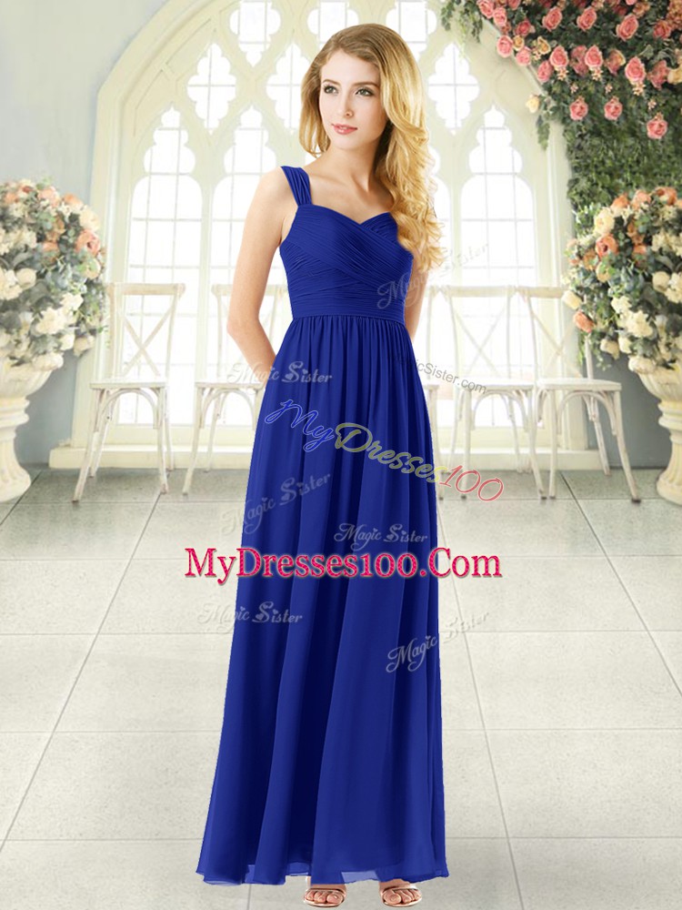 Sleeveless Ruching Zipper Prom Dresses