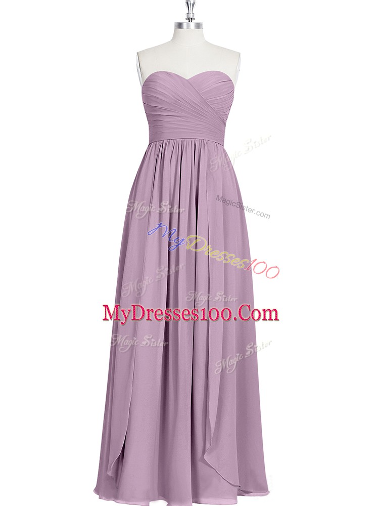 Custom Design Sweetheart Sleeveless Chiffon Prom Dresses Ruching Zipper