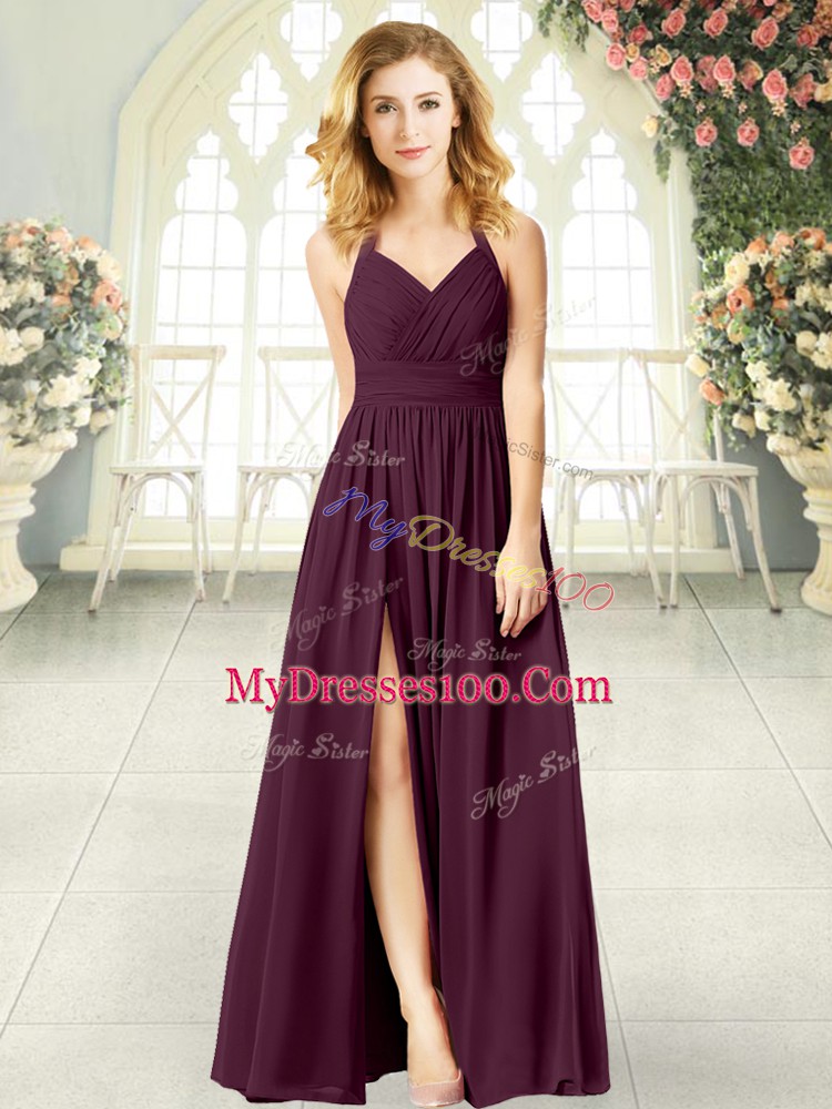 Sleeveless Ruching Zipper Dress for Prom