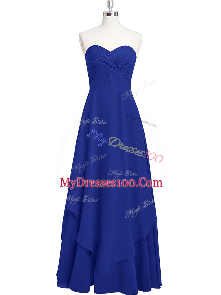 Royal Blue Sweetheart Zipper Pleated Homecoming Dress Sleeveless