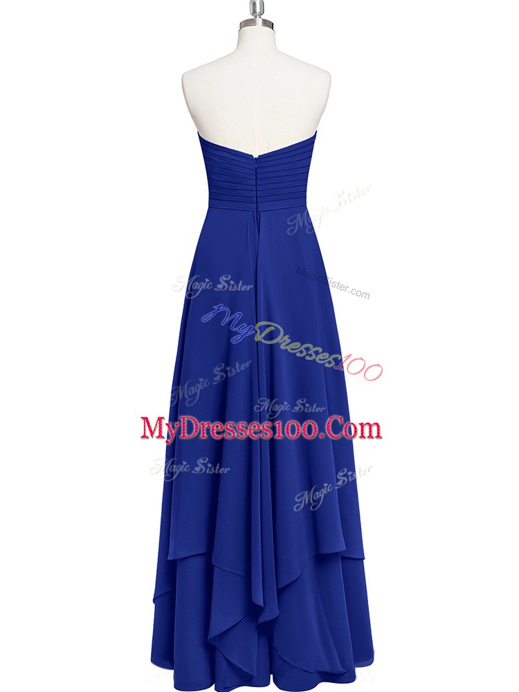 Royal Blue Sweetheart Zipper Pleated Homecoming Dress Sleeveless