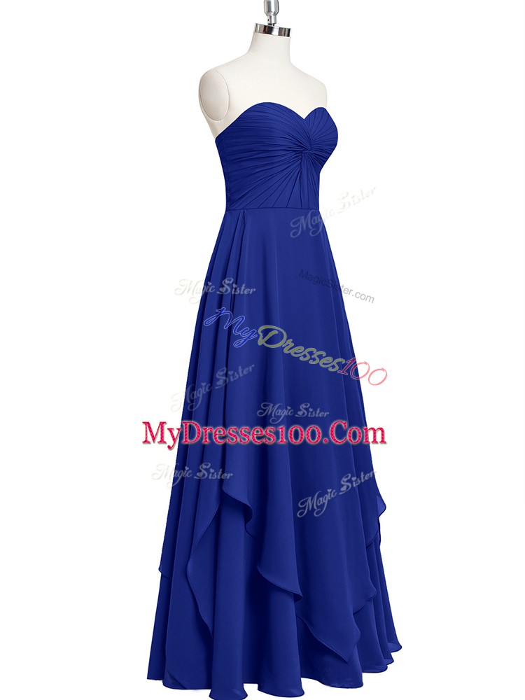 Royal Blue Sweetheart Zipper Pleated Homecoming Dress Sleeveless