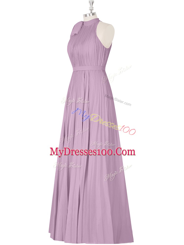 Decent Ruching Homecoming Dress Purple Zipper Sleeveless Floor Length