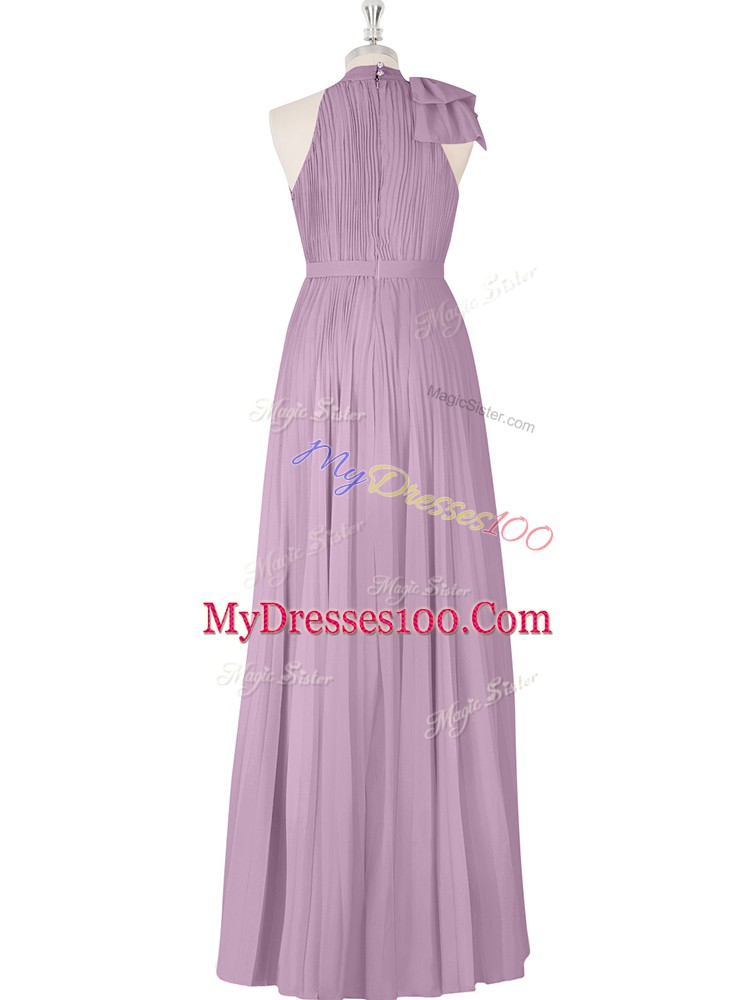 Decent Ruching Homecoming Dress Purple Zipper Sleeveless Floor Length