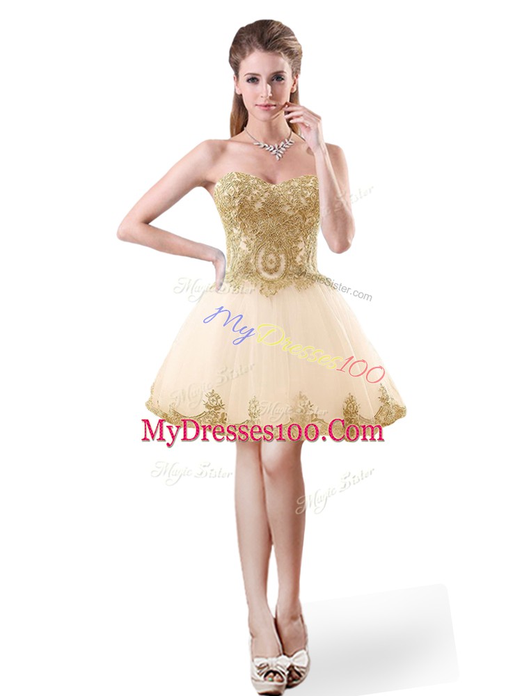 Best Royal Blue Tulle Lace Up Sweetheart Sleeveless Mini Length Prom Dress Beading and Appliques