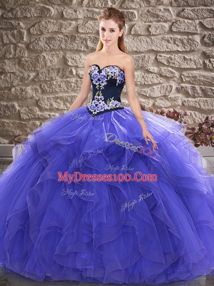 Fantastic Purple Sleeveless Tulle Lace Up Quinceanera Dresses for Sweet 16 and Quinceanera