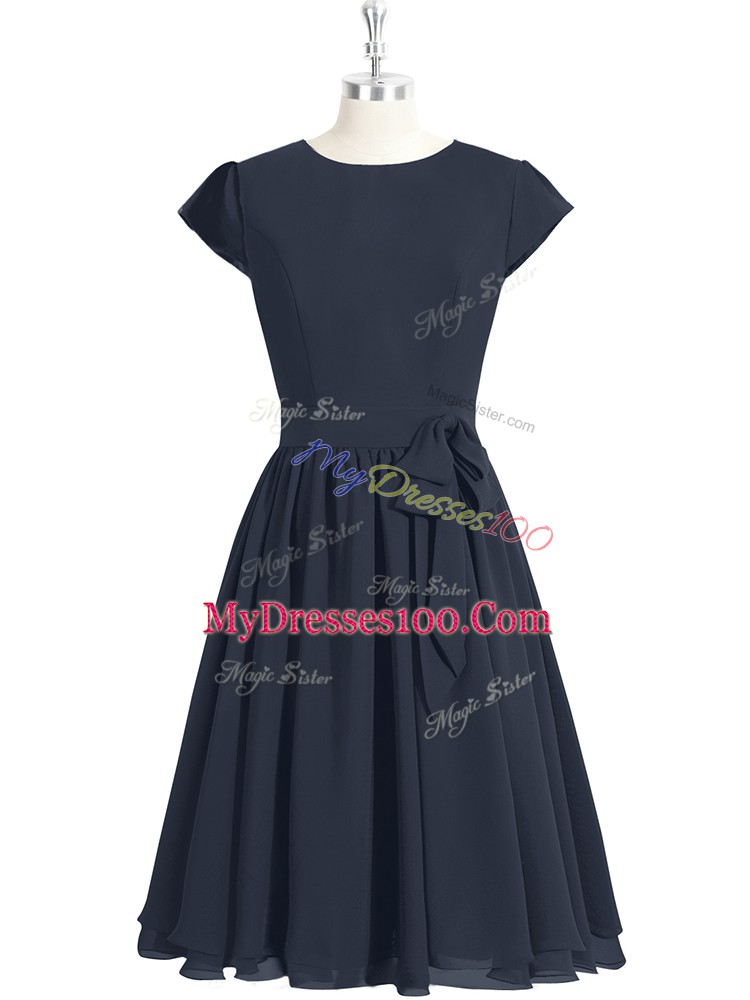 Glittering Knee Length Zipper Prom Party Dress Black for Prom and Party and Military Ball with Ruching