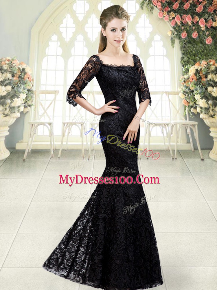 Sweetheart Half Sleeves Organza Prom Gown Beading and Lace Sweep Train Lace Up