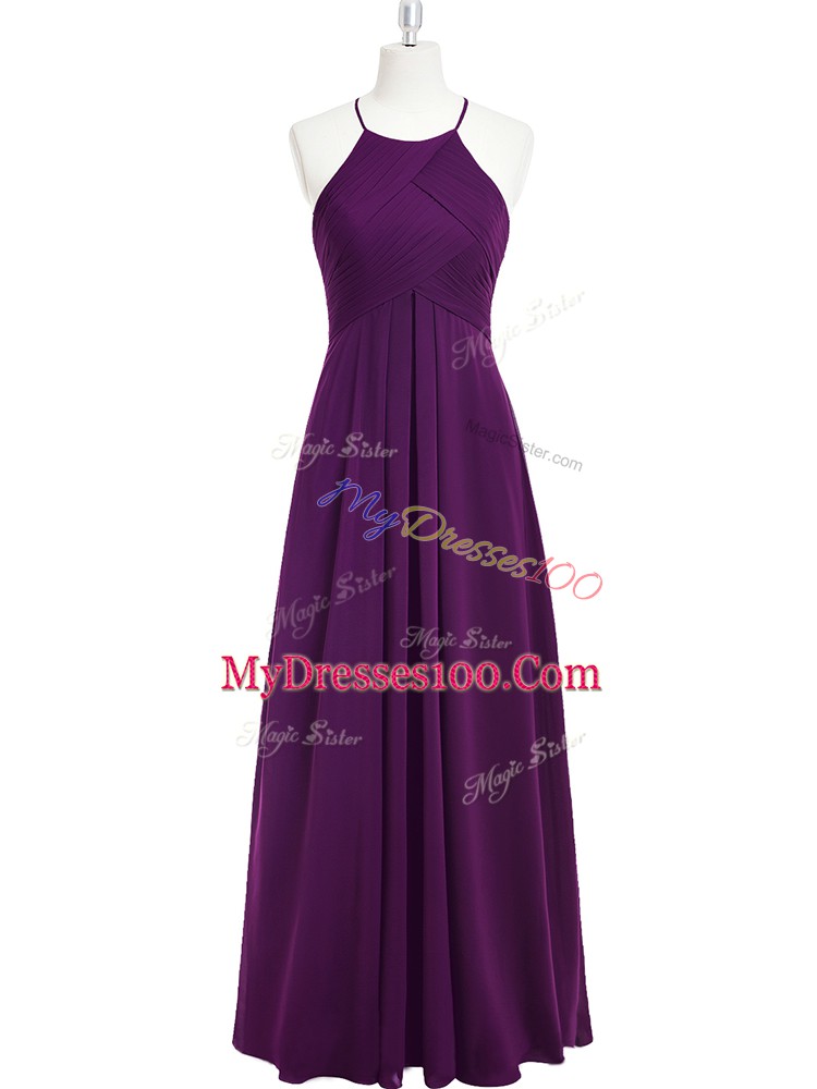 Custom Made Sleeveless Ruching Zipper Prom Party Dress