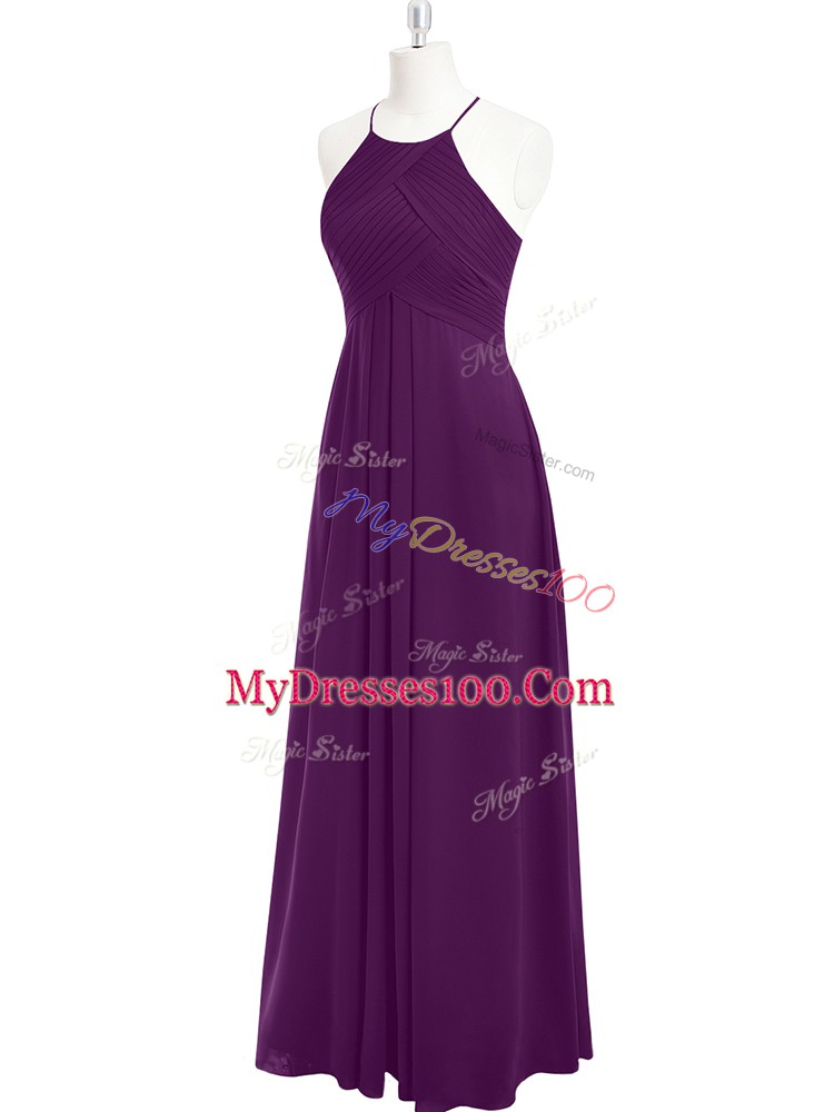 Custom Made Sleeveless Ruching Zipper Prom Party Dress