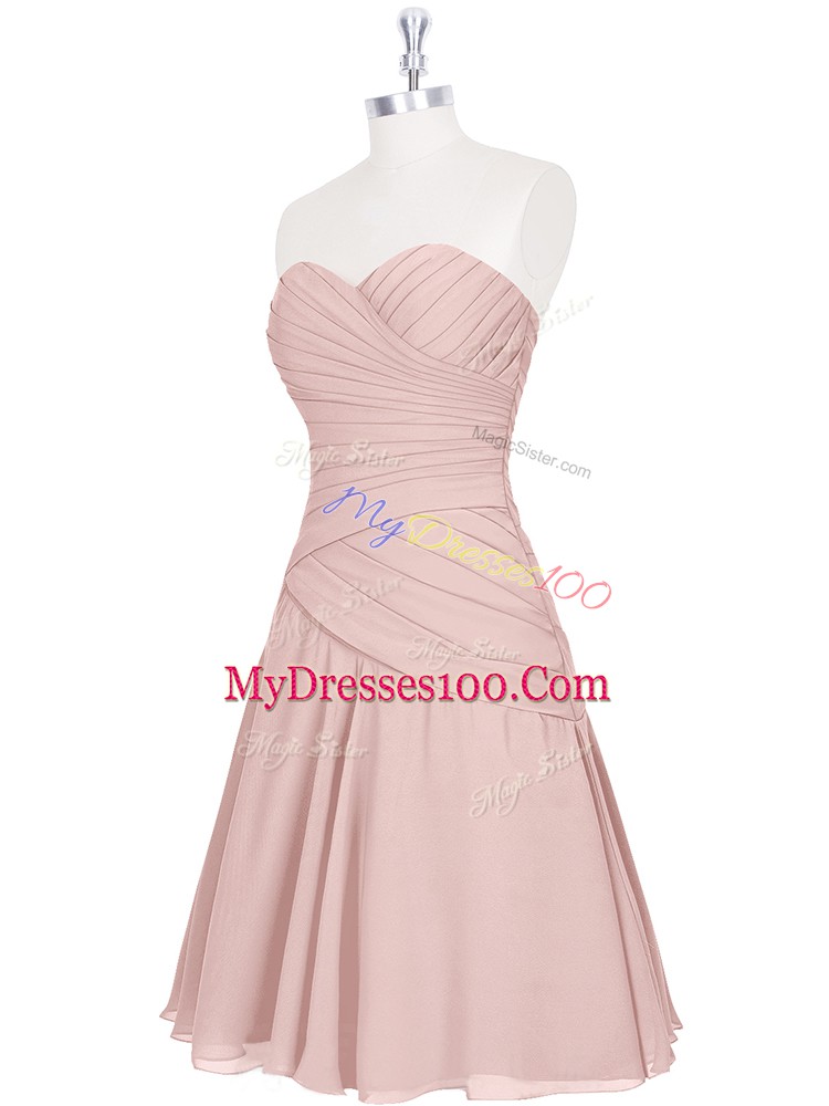 Sumptuous Mini Length A-line Sleeveless Pink Formal Dresses Zipper