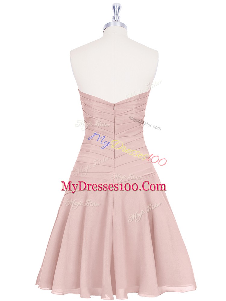 Sumptuous Mini Length A-line Sleeveless Pink Formal Dresses Zipper