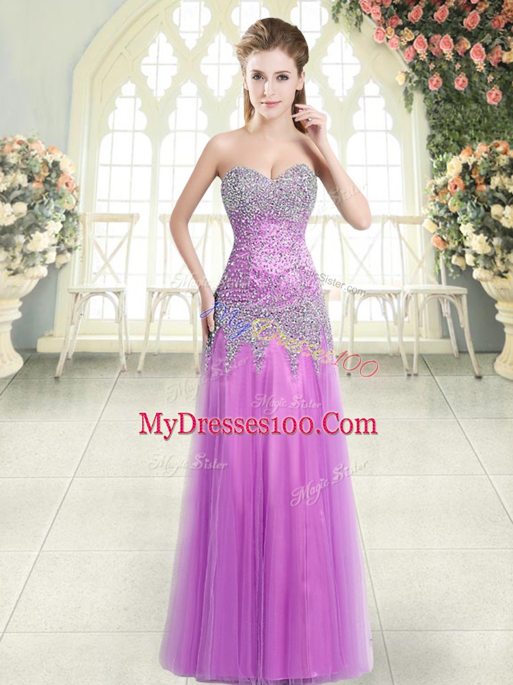 Noble Sleeveless Beading Zipper Prom Evening Gown