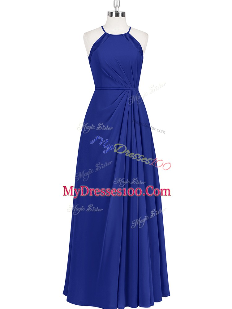 Sleeveless Zipper Floor Length Ruching Evening Outfits