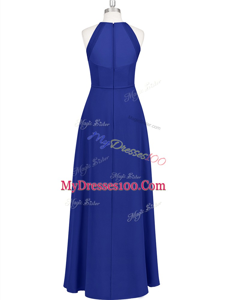 Sleeveless Zipper Floor Length Ruching Evening Outfits