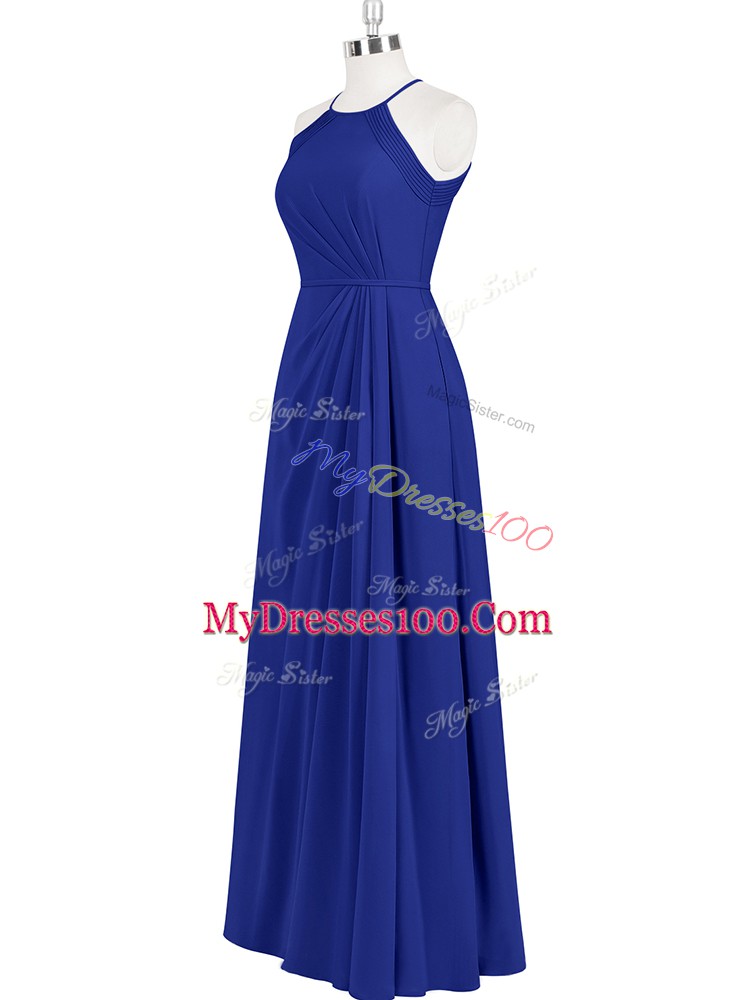 Sleeveless Zipper Floor Length Ruching Evening Outfits