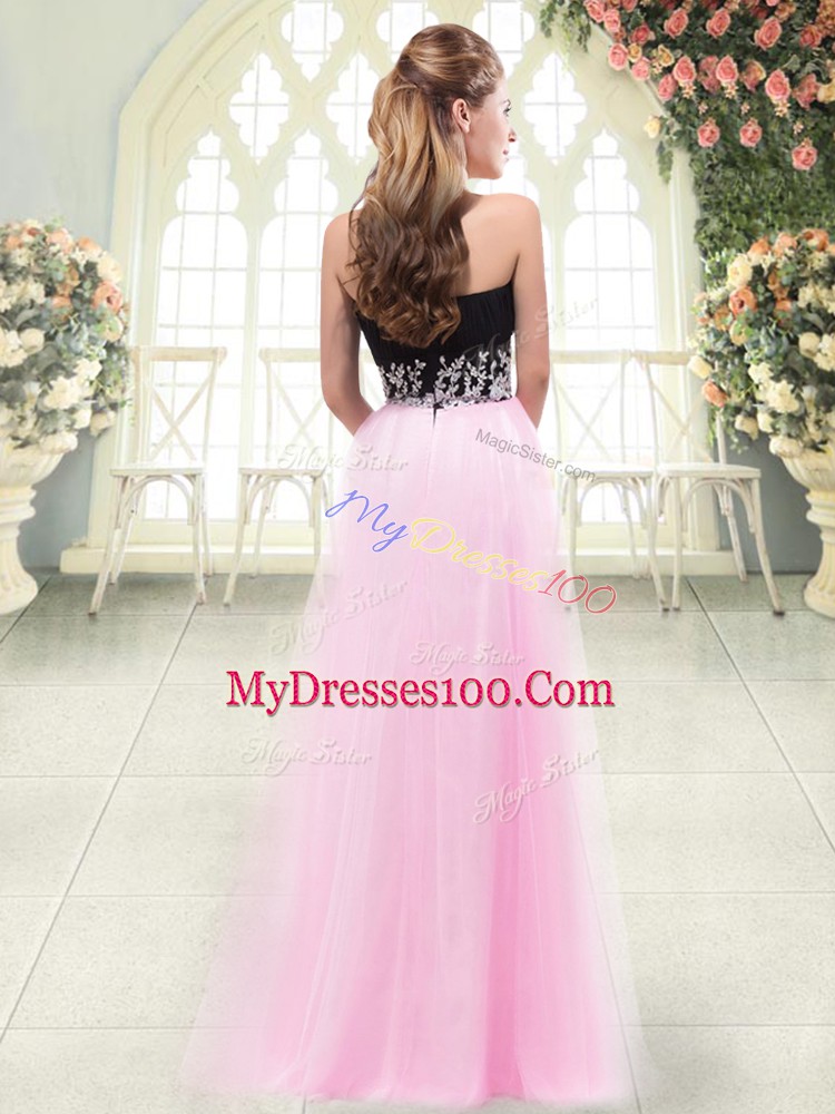 Luxurious Lilac Prom Dress Prom and Party with Appliques Sweetheart Sleeveless Zipper