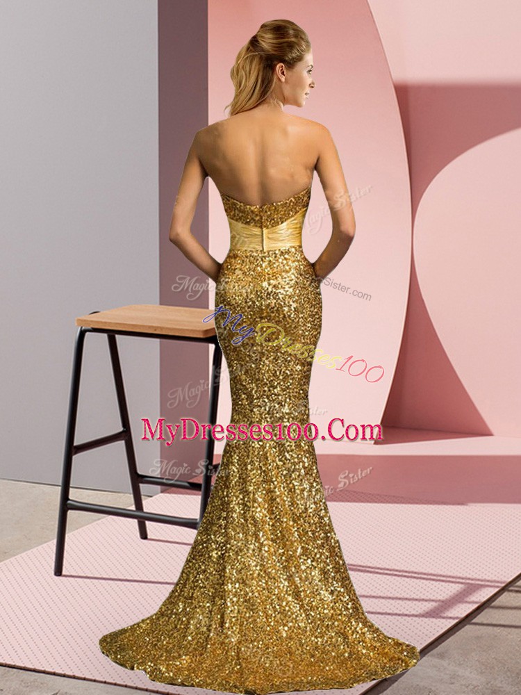 Sexy Purple Sweetheart Sleeveless Sweep Train Zipper