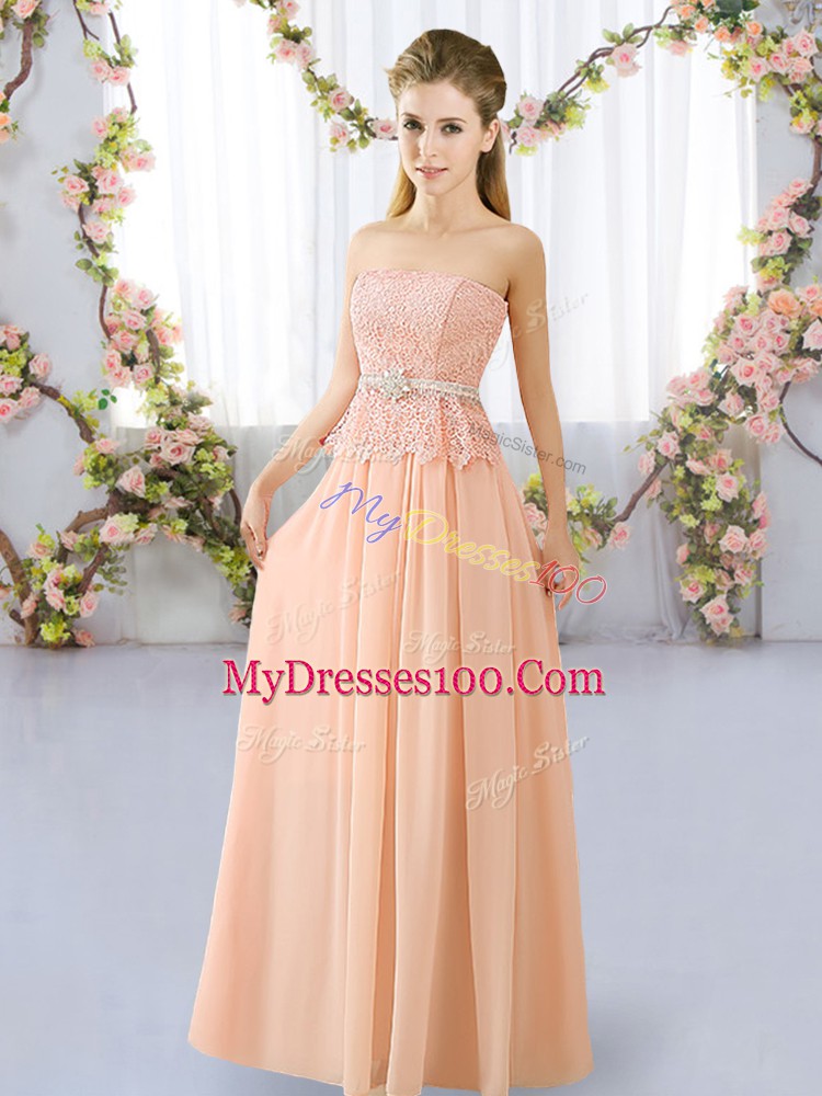Sleeveless Lace and Belt Lace Up Damas Dress