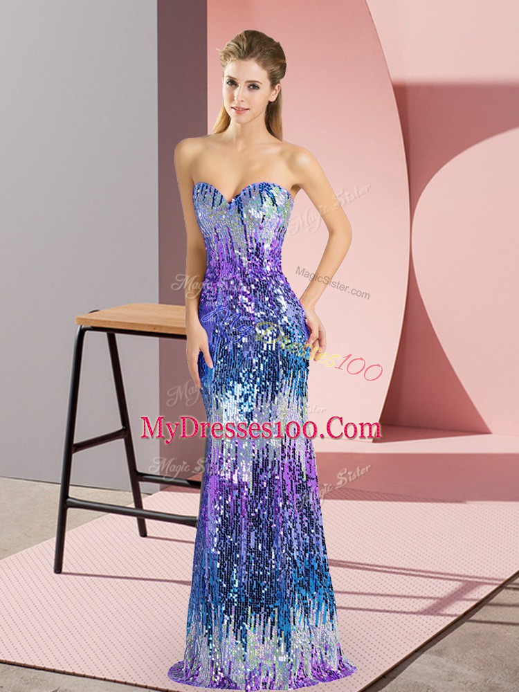 Sexy Sleeveless Sequins Lace Up Prom Dress