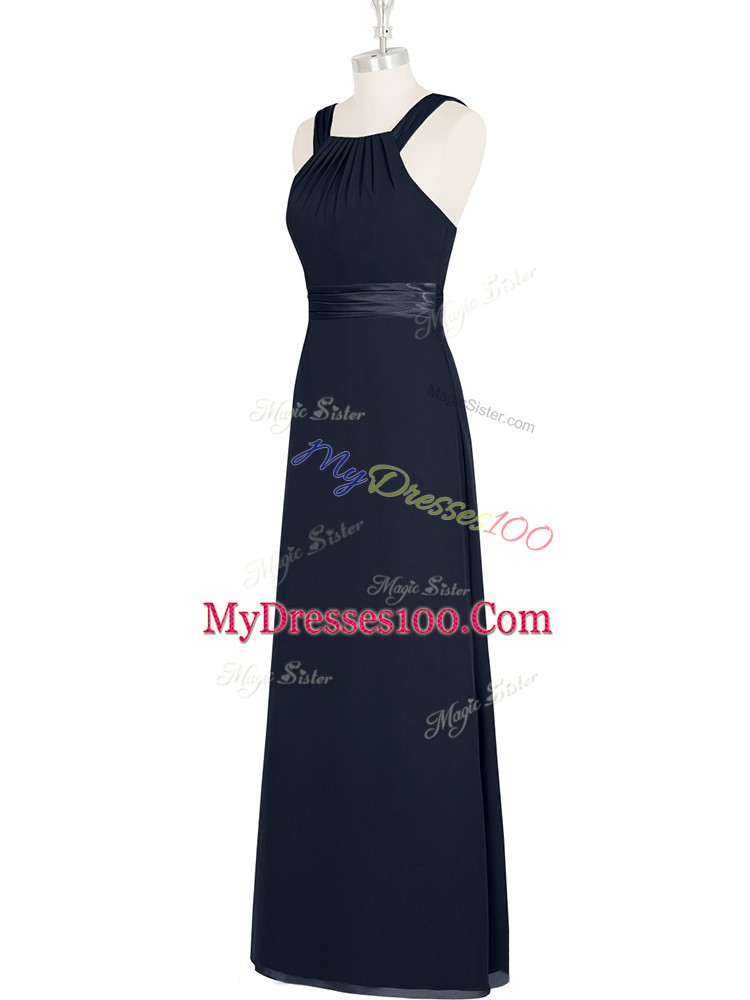 Dynamic Black Sleeveless Belt Floor Length Formal Dresses