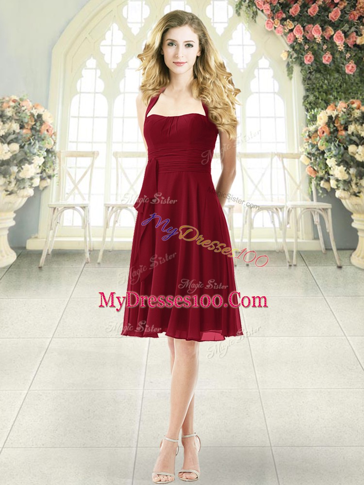 Delicate Sleeveless Ruching Zipper Evening Dress