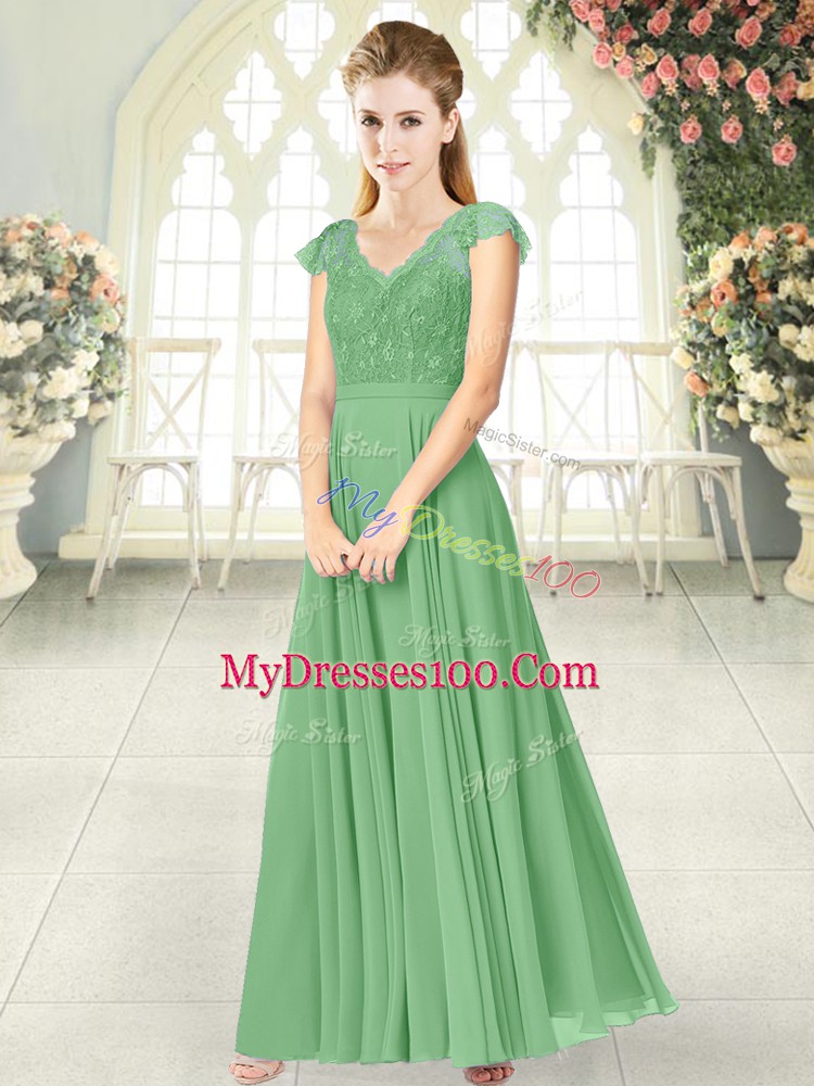 Cap Sleeves Lace Zipper Homecoming Dress