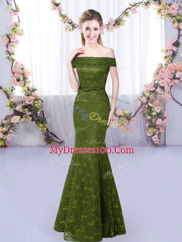 Sleeveless Floor Length Quinceanera Court of Honor Dress and Lace
