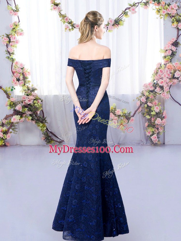 Sleeveless Floor Length Quinceanera Court of Honor Dress and Lace