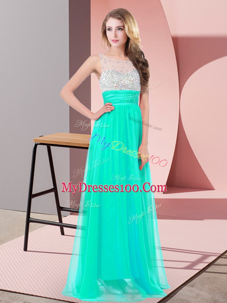 Sleeveless Side Zipper Floor Length Sequins