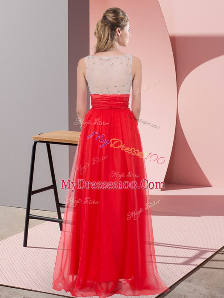 Sleeveless Side Zipper Floor Length Sequins