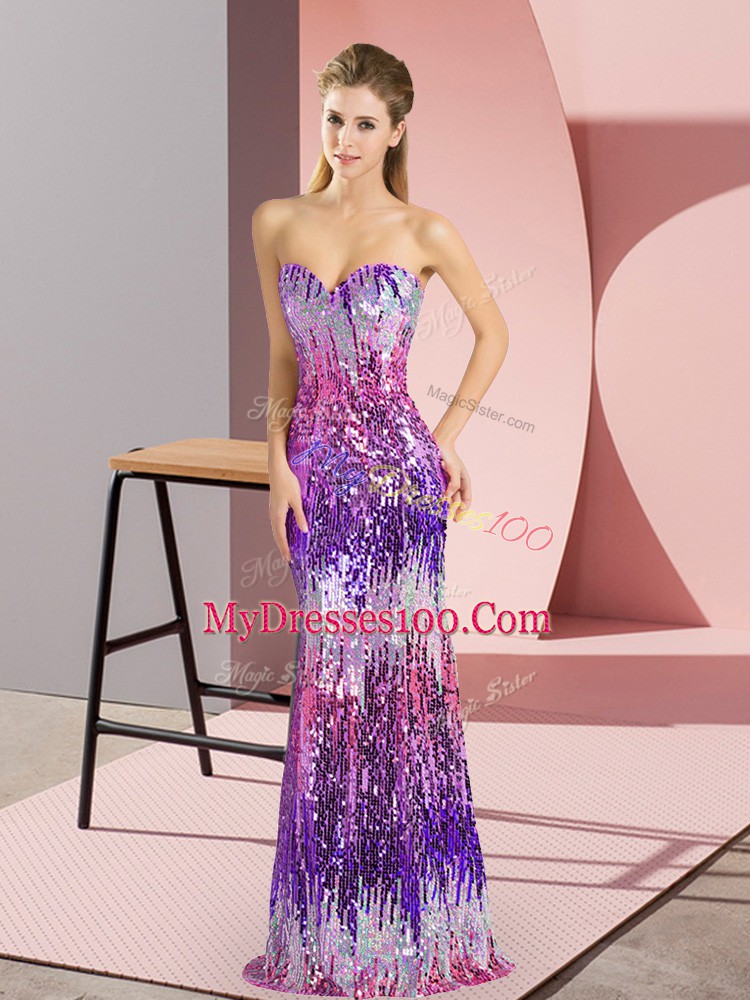 Column/Sheath Dress for Prom Eggplant Purple Sweetheart Sleeveless Floor Length Lace Up