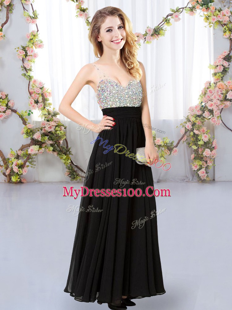 New Arrival Sleeveless Beading Backless Damas Dress