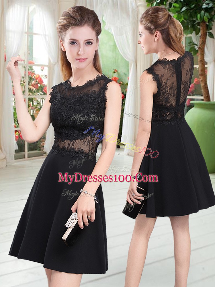 Sophisticated Sleeveless Lace Zipper Prom Dresses