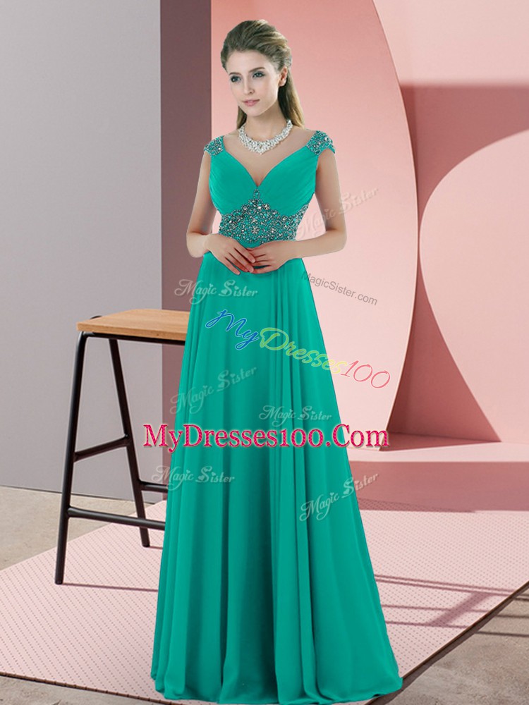 Sumptuous Sleeveless Beading Backless Evening Dresses