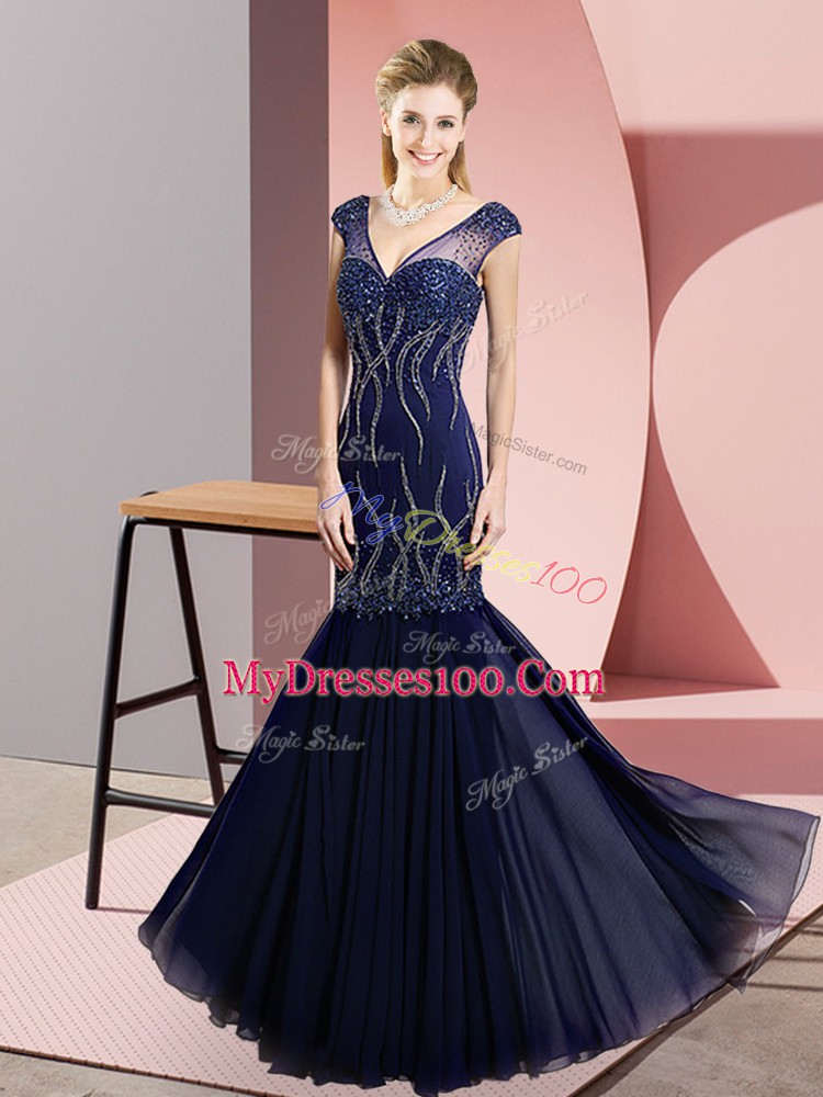 Sleeveless Beading Lace Up Dress for Prom