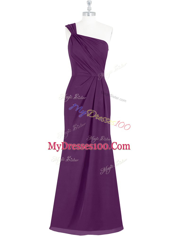 Sleeveless Ruching Side Zipper Prom Dresses