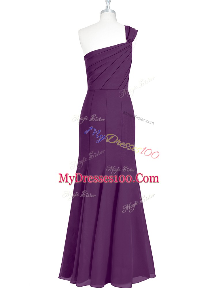 Sleeveless Ruching Side Zipper Prom Dresses