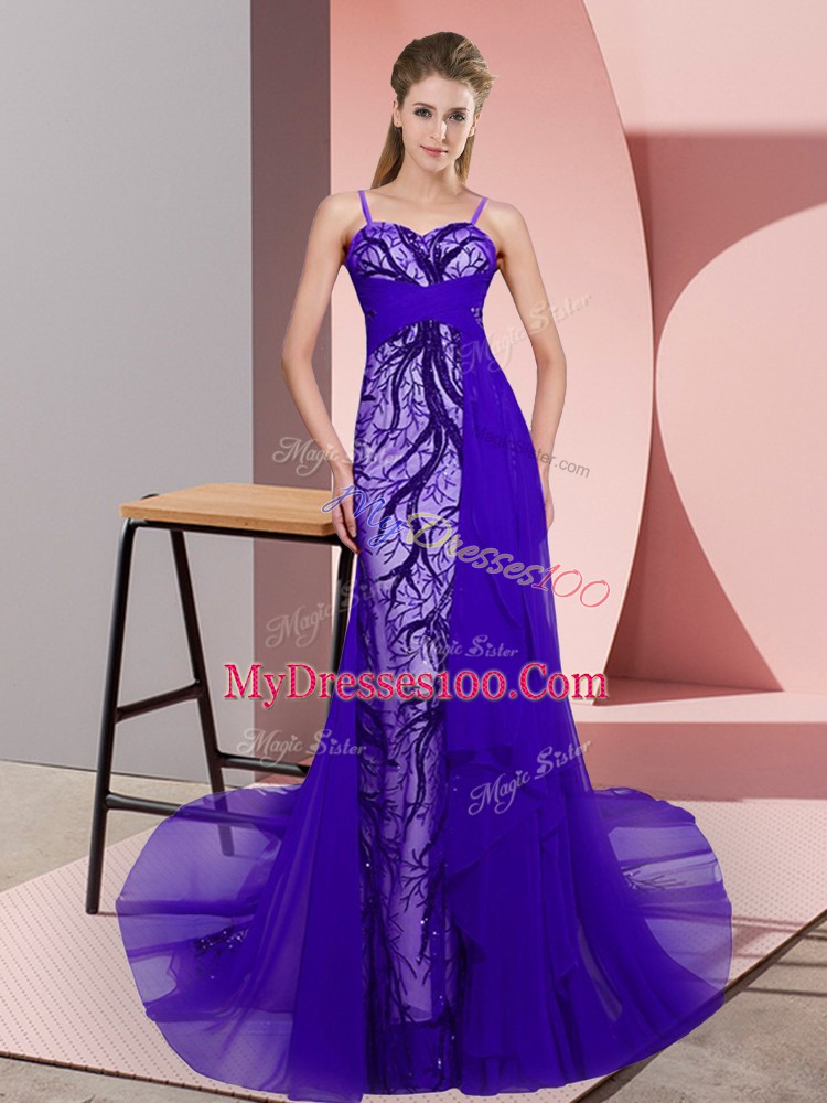 Artistic Sleeveless Sweep Train Zipper Beading and Lace Homecoming Dress