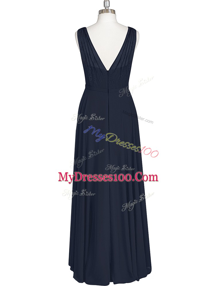 Exquisite Black V-neck Zipper Ruching Sleeveless