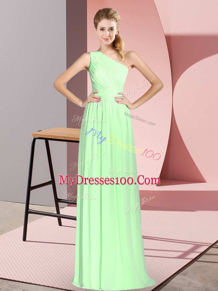 Stylish Floor Length Lace Up Prom Dress for Prom and Party with Ruching