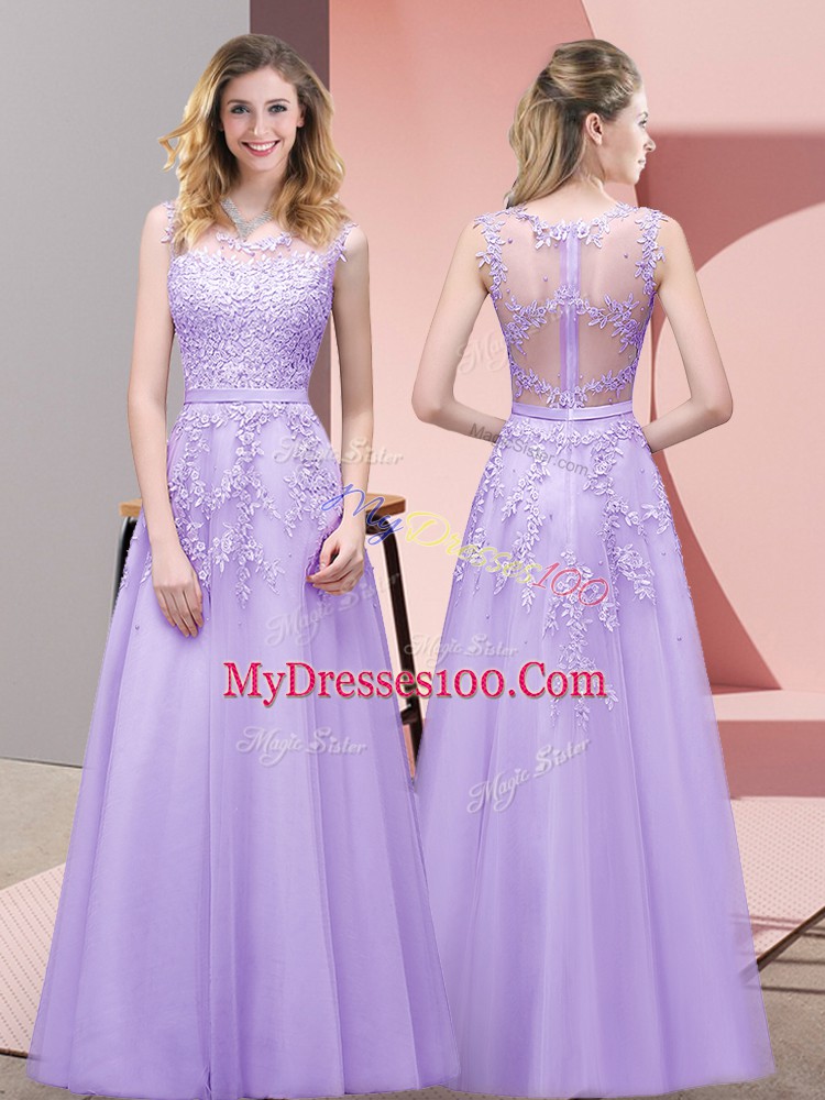 Lavender Scoop Zipper Lace Sleeveless