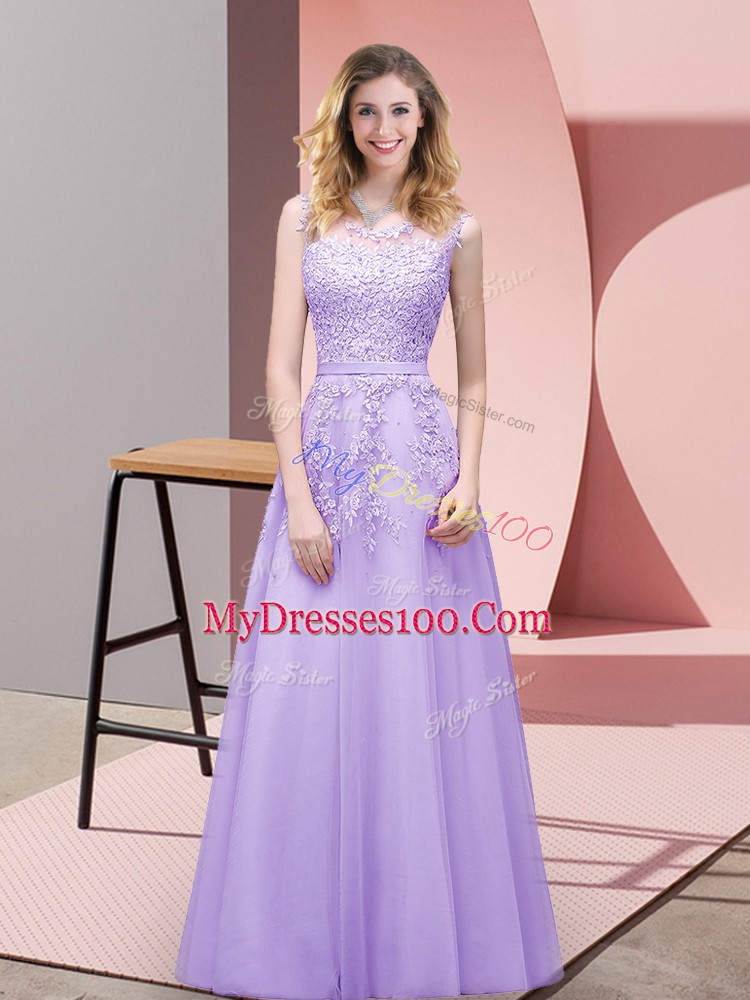 Lavender Scoop Zipper Lace Sleeveless