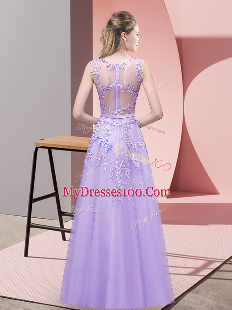 Lavender Scoop Zipper Lace Sleeveless