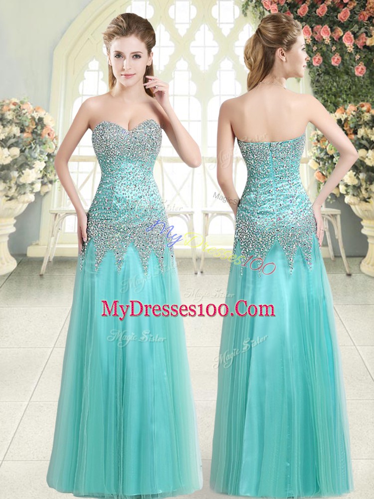 Extravagant Sleeveless Zipper Floor Length Beading Prom Gown