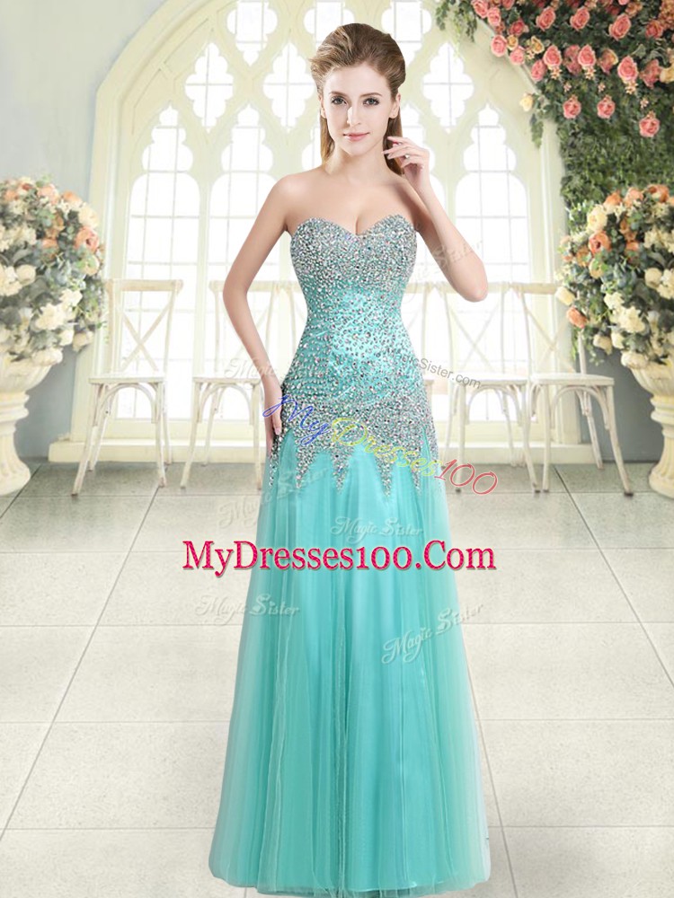 Extravagant Sleeveless Zipper Floor Length Beading Prom Gown