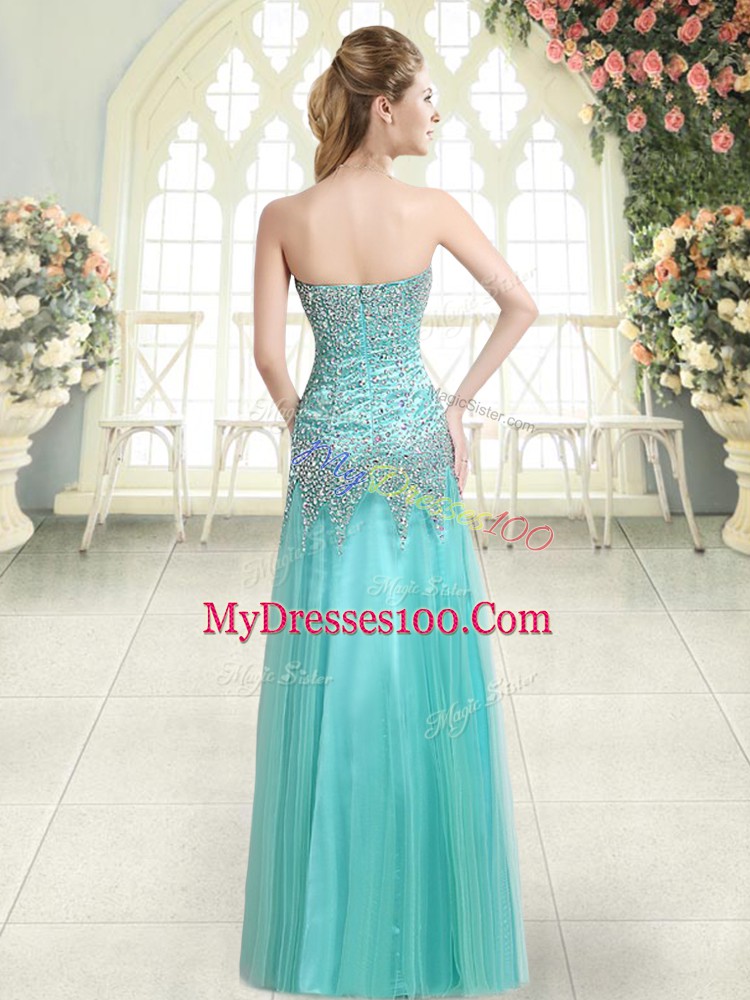Extravagant Sleeveless Zipper Floor Length Beading Prom Gown