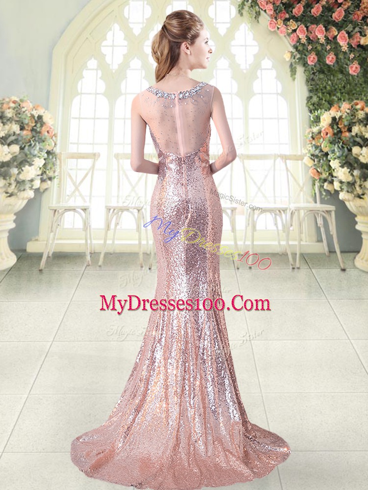 Noble Apple Green Zipper Homecoming Dress Beading Sleeveless Brush Train